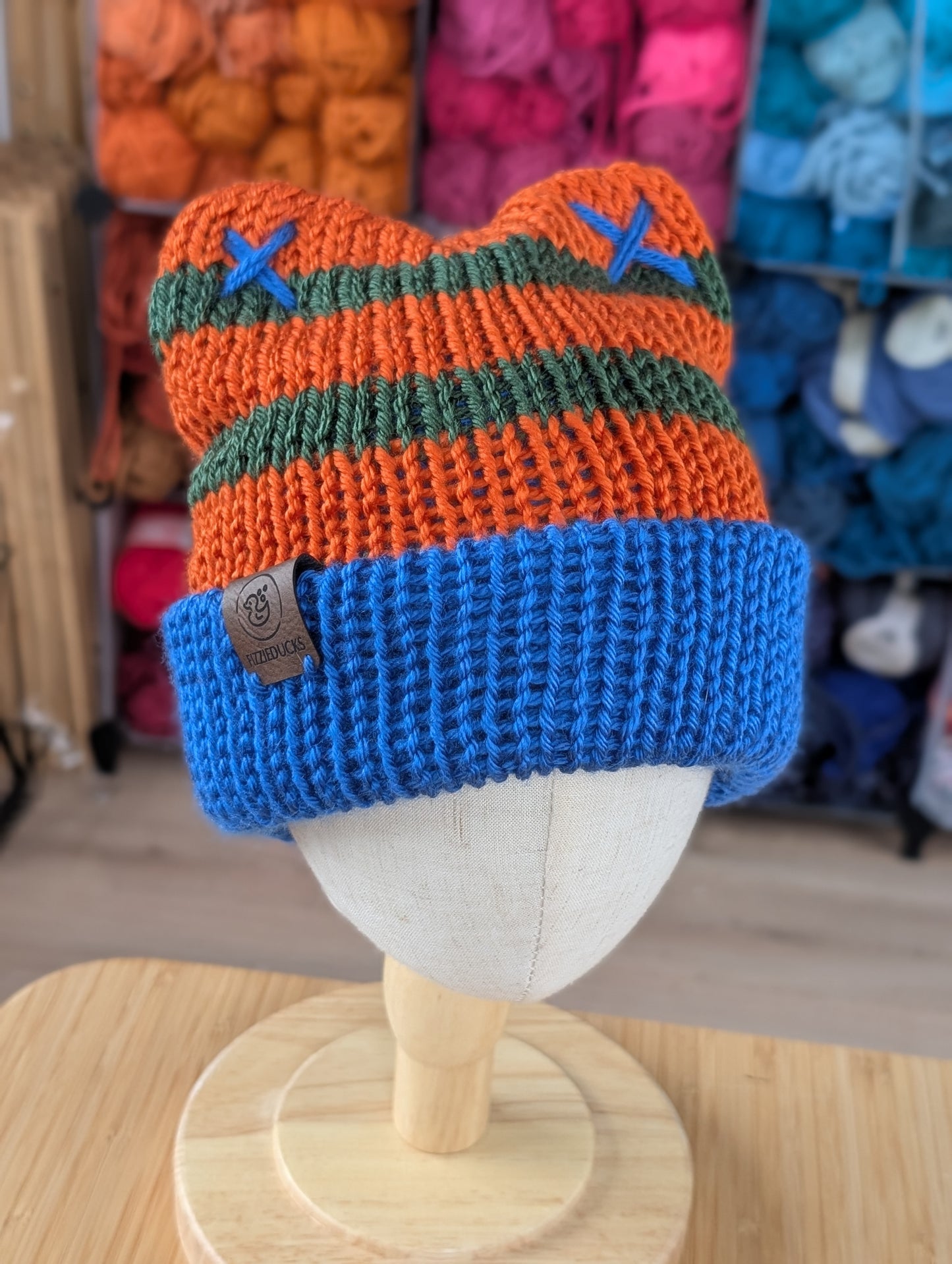 Stripey Ears Hat Orange
